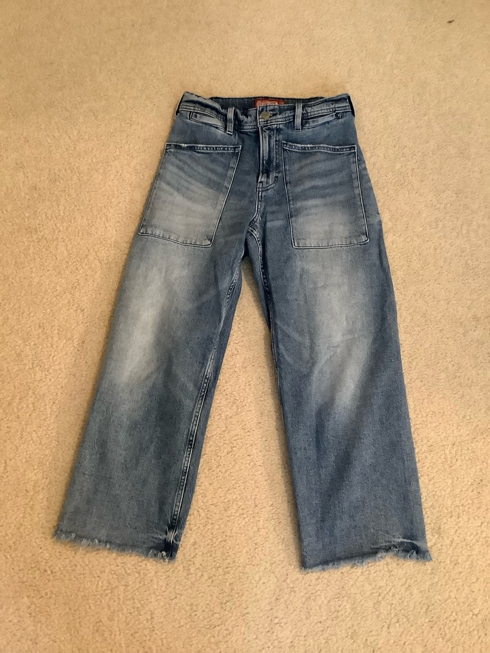 Lucky Brand Women’s Lucky Legend Blue Denim High Rise Wide Leg Crop Jeans 6/28